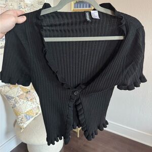 H&M Black ribbed top